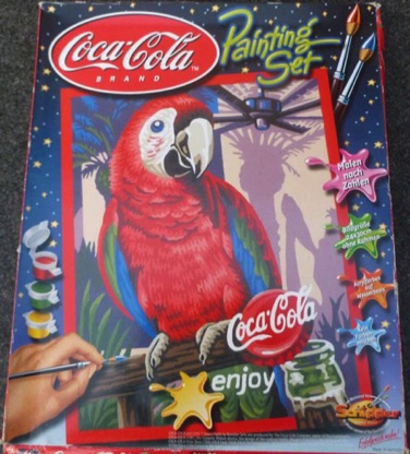 P9285-1 € 7,50 coca cola schilderen op nummers 24x30 ( al klaar) met lijst